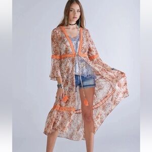 Miss Me Boho Kimono Duster Floral Print